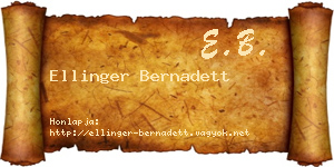 Ellinger Bernadett névjegykártya